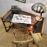 Bureau en rotin vintage