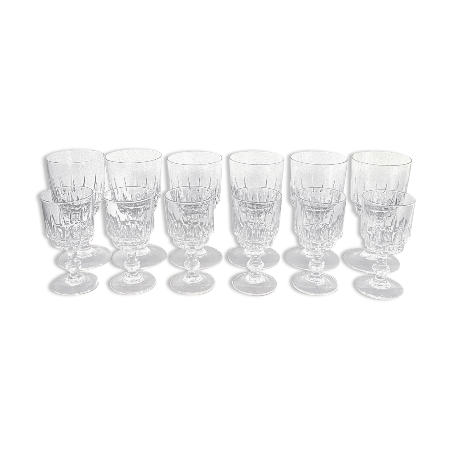 Wine glasses - water glasses - Luminarc - Lance - vintage - 100% Recup