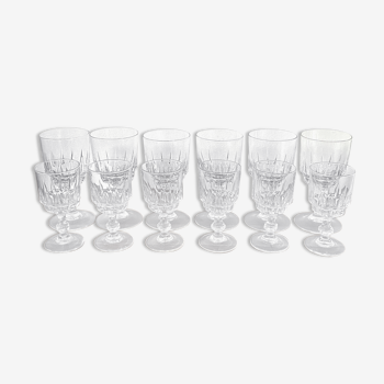 Wine glasses - water glasses - Luminarc - Lance - vintage - 100% Recup