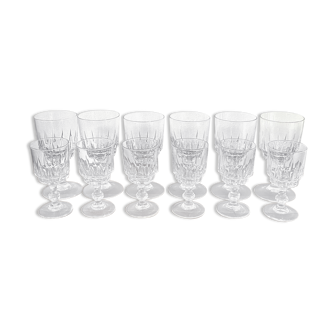 Wine glasses - water glasses - Luminarc - Lance - vintage - 100% Recup