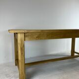 Oak farmhouse table, black top