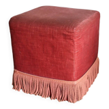 60s pink velvet pouf