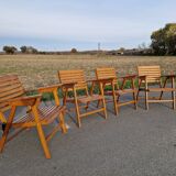 Set of 4 vintage folding armchairs