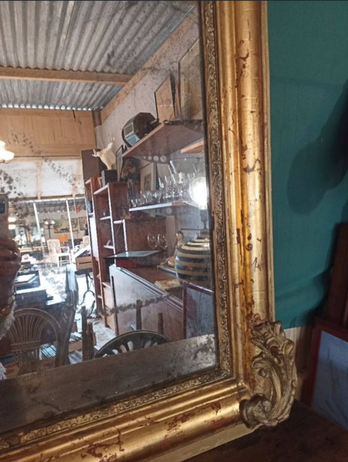 Miroir louis-philippe doré