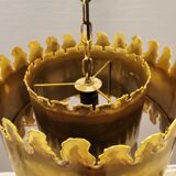 Brutalist hanging lamp, type 6399 in oxidised brass by Svend Aage Holm Sørensen Denmark