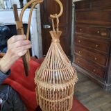 Rattan cage wall lamp