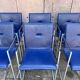 Four Arco Frame Dining Chairs / Blue Leather / Burkhard Vogther