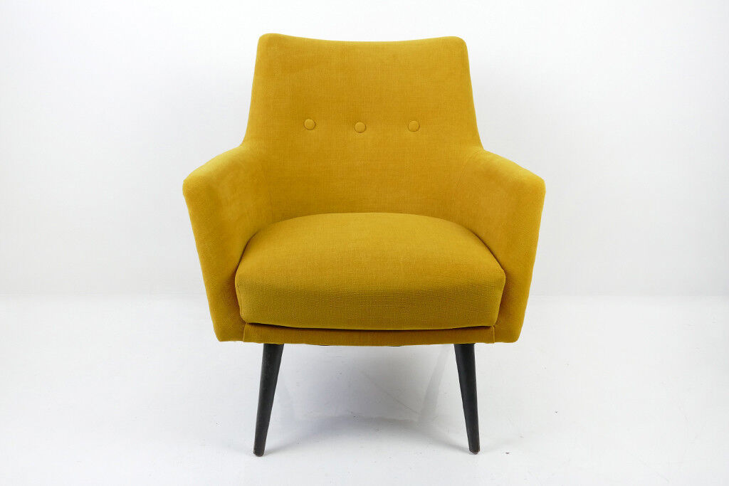 Vintage mid century yellow lounge armchair from '60s