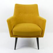 Fauteuil de salon jaune vintage du milieu du siècle des années 60