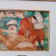 Figurative oil painting on cardboard with frame 1982 Guarnieri Carlo