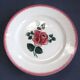 6 flat plates decorated with pink trifle in sarreguemines earthenware