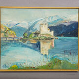 Eilean Donan Castle, Scotland, 1977 – Oil painting by Alexander Michael