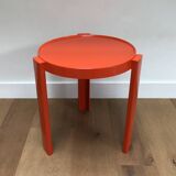 Small vintage orange round table 1970