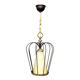 Brass suspension, black metal and striped glass attributed to Massive, 1950s.
