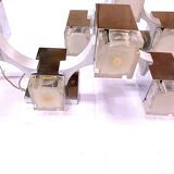 Sciolari, "Cubic" paire grandes appliques chromées, Space Age, Italie 1970