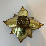 Copper-plated brass flower wall light