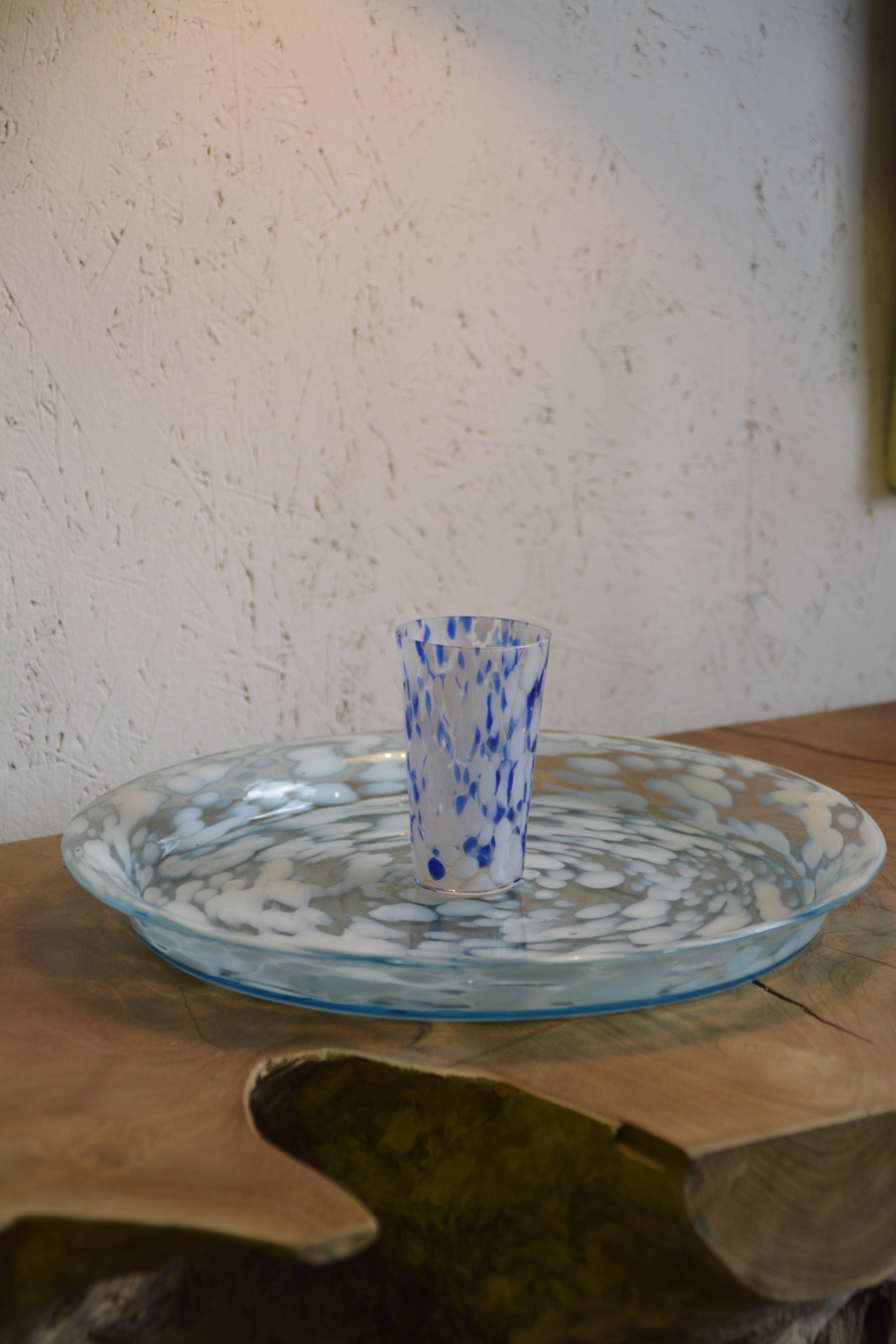 Blue glass top