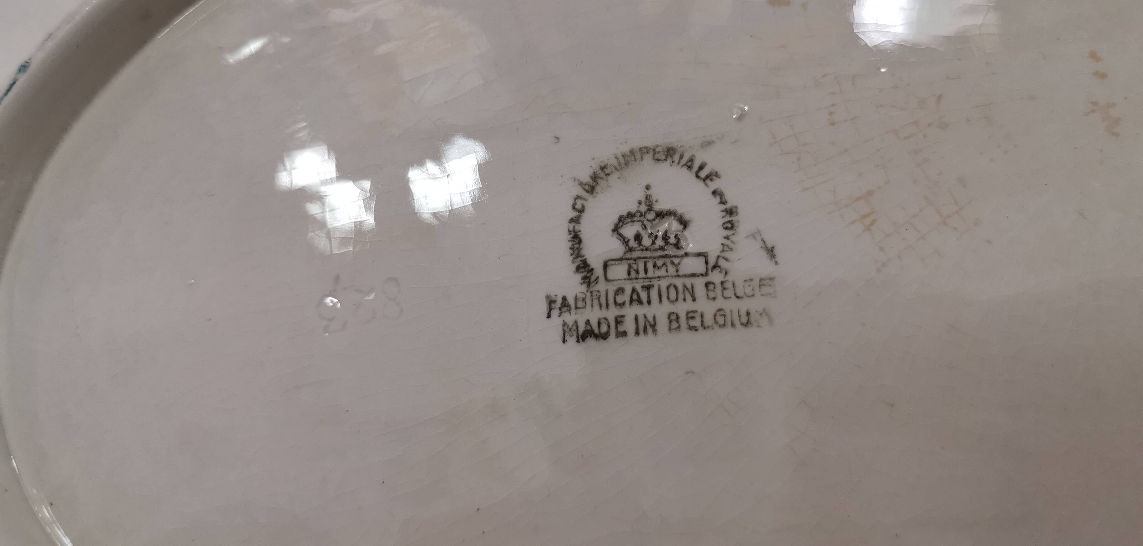 Old oval dish Manufacture Impériale et royale Belgium model Nimy