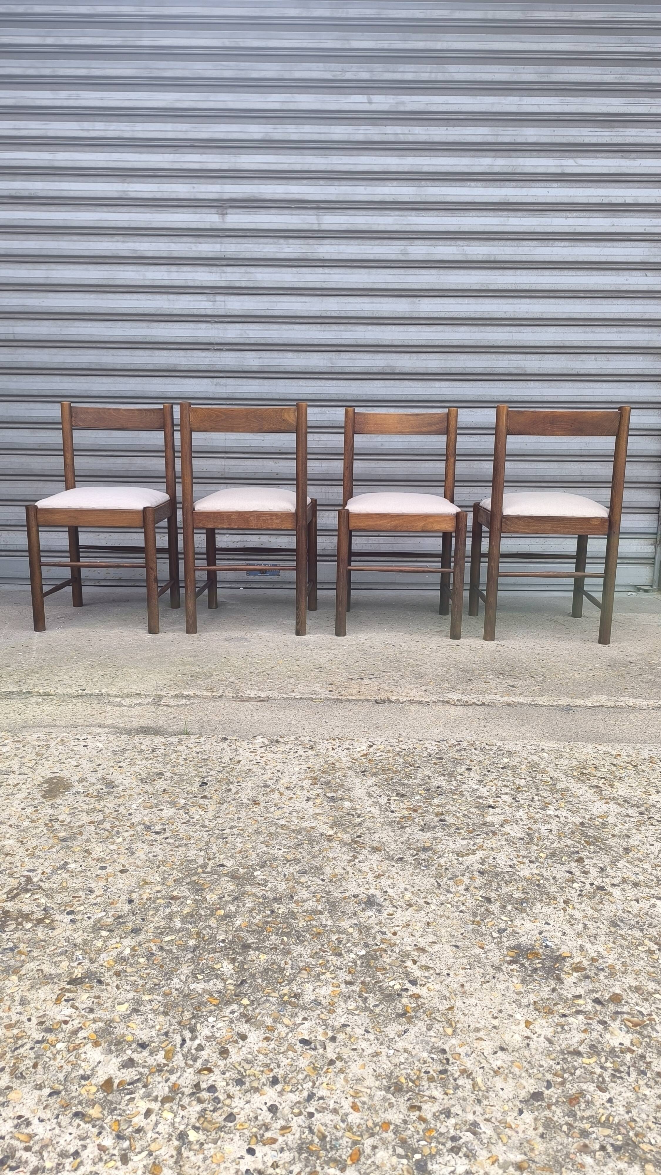 Set of four brutalist chairs 1950