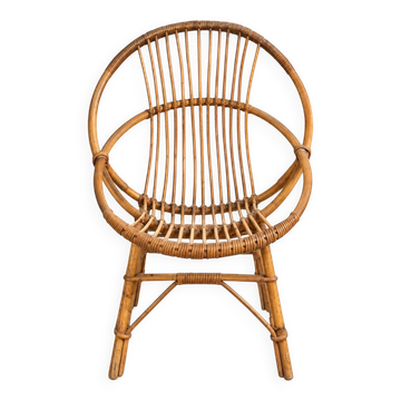 Fauteuil vintage en rotin – années 1960/70