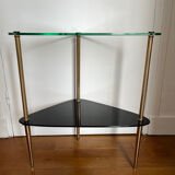 Glass seventies corner shelf