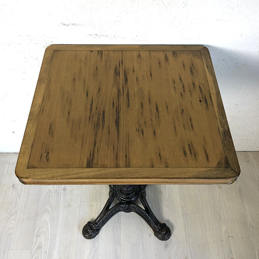Table bistro wood and cast iron