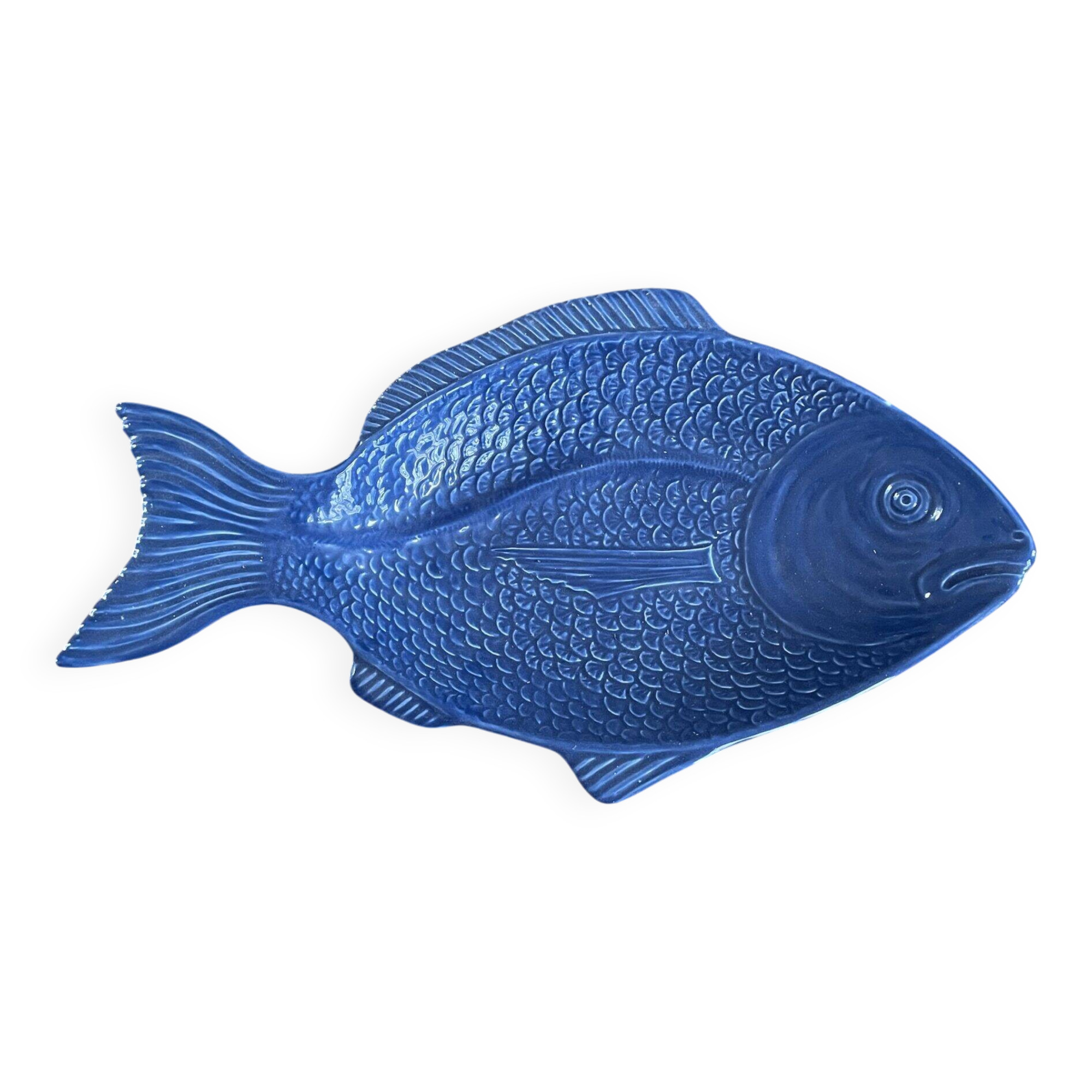 Shallow ceramic fish dish