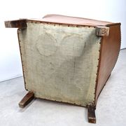 50s club chair in imitation leather and wood