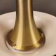 Large hanging lamp, made of brass-coloured aluminium with red and white contrast lacquer inside.