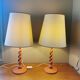 Pair of vintage twisted wood lamps