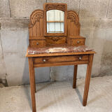 Antique carved oak hairdresser – art deco style