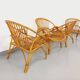Set of 4 vintage rattan armchairs from the 60s
