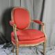 Louis XVI style cabriolet medallion armchair