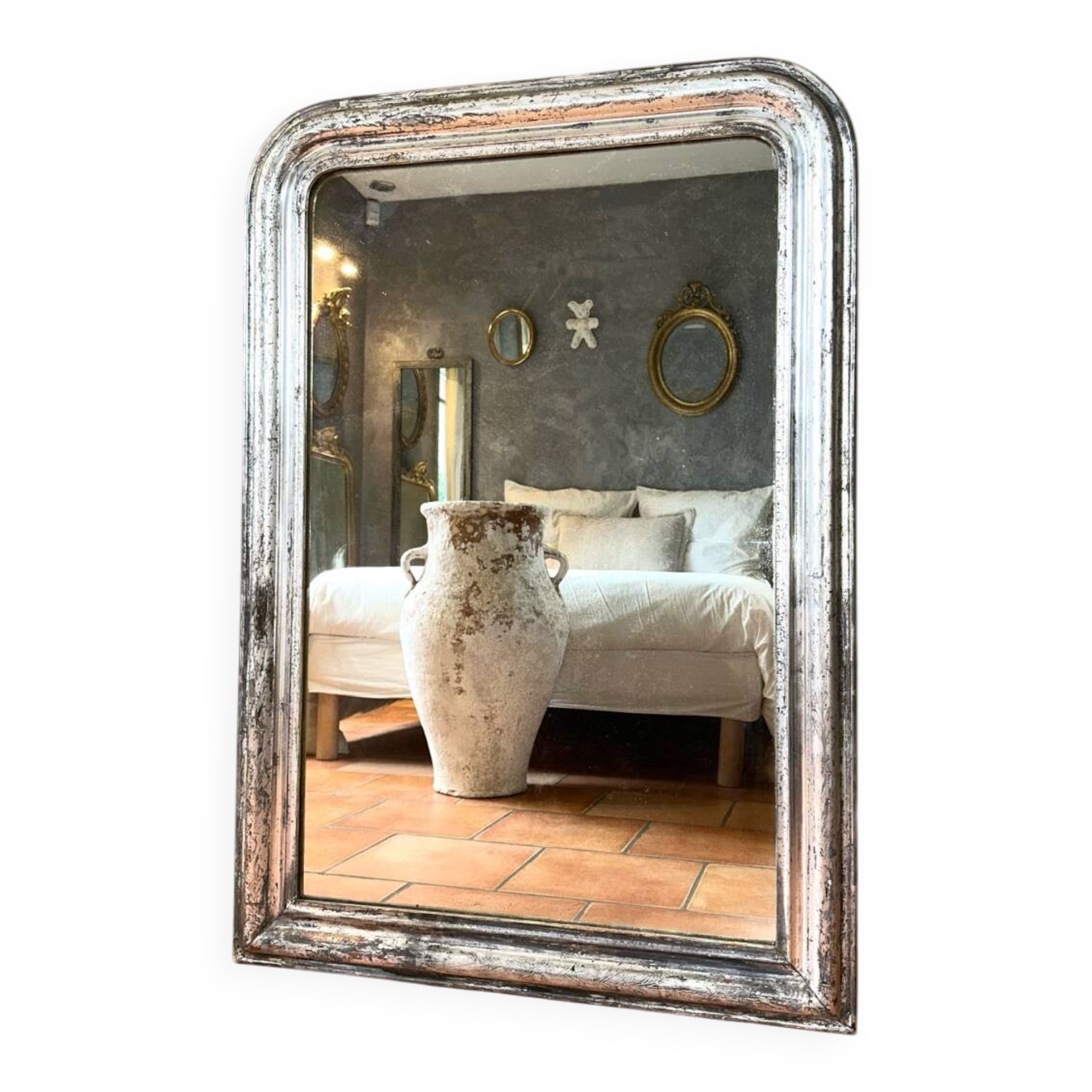 Louis-Philippe antique silvered mirror 19th century