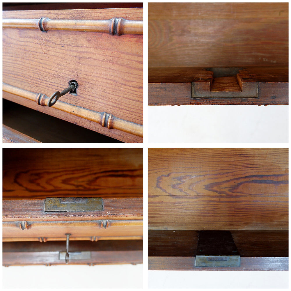 Bamboo-style commode with marble top - Late 19th century