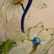 Vintage hollywood regency lotus lamp blue