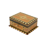 Jewelry box red velvet oriental 17cm