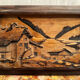 Vintage 1950s Alpine Table - Carved and Pyrographed - Chalet Atmosphere