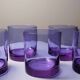6 amethyst crystal whisky/cocktail glasses, Mid Century design from the 1960s-70s.
