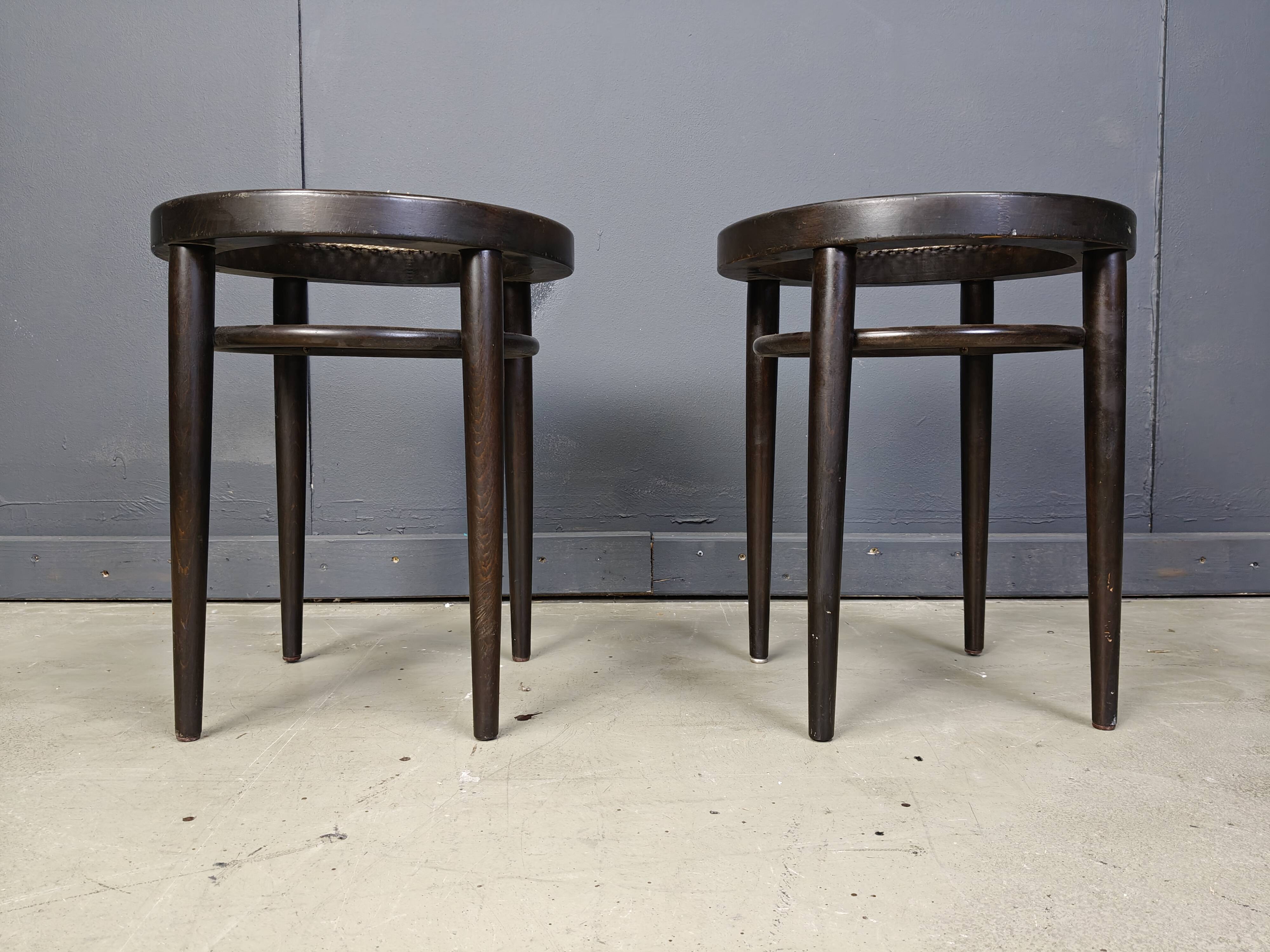 Pair of Thonet 214RH stools, 1980s