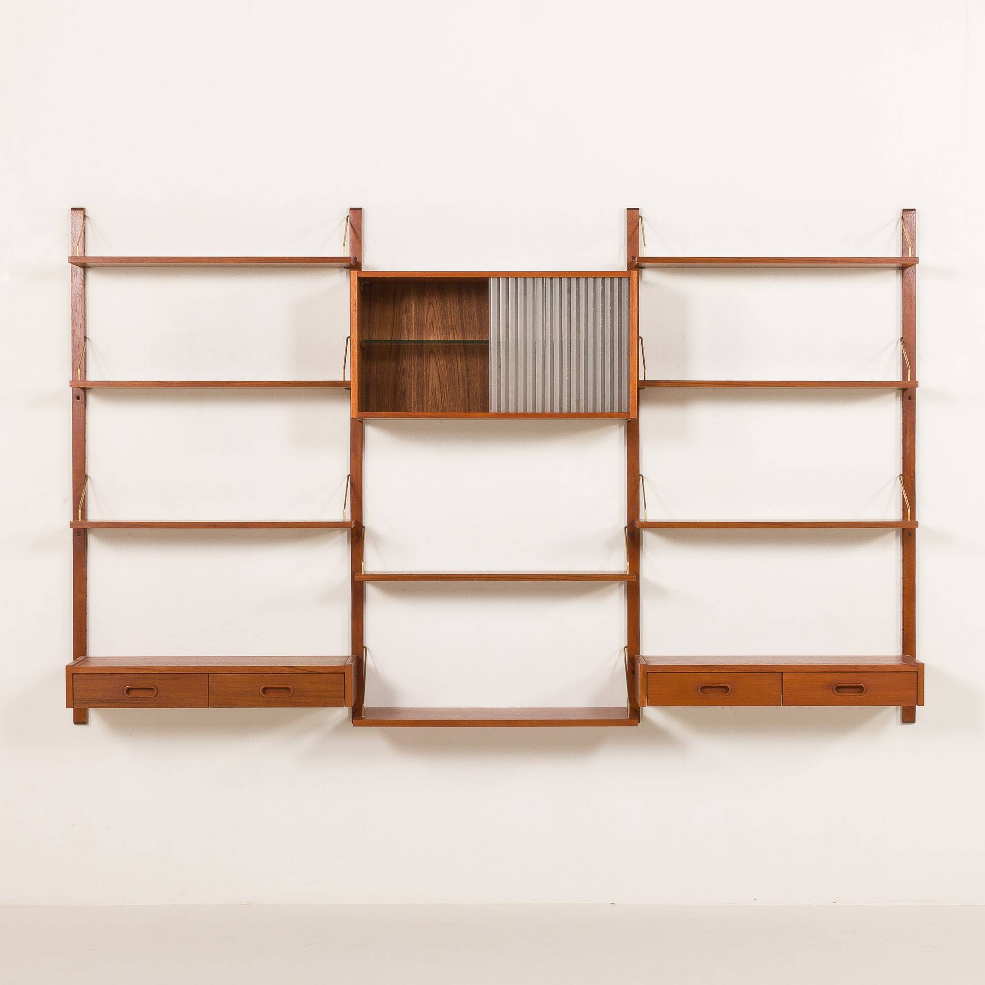 Mid century modern teak wall unit