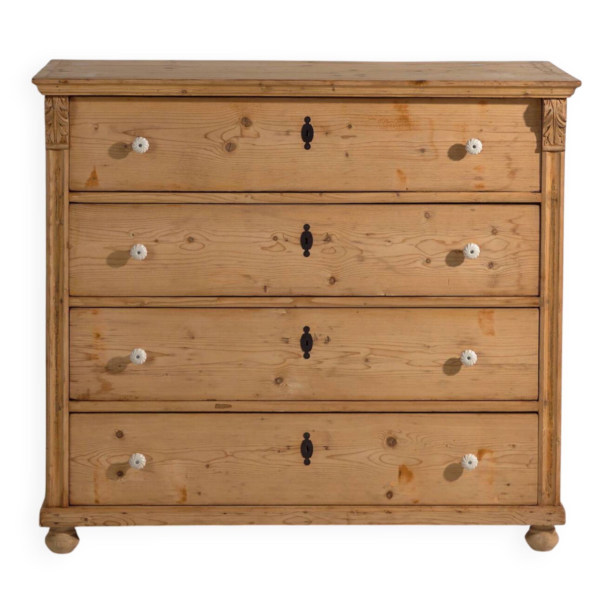Rustic antique pine commode, Central Europe, around 1900