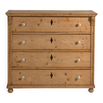 Commode rustique ancienne en pin, Europe centrale, vers 1900