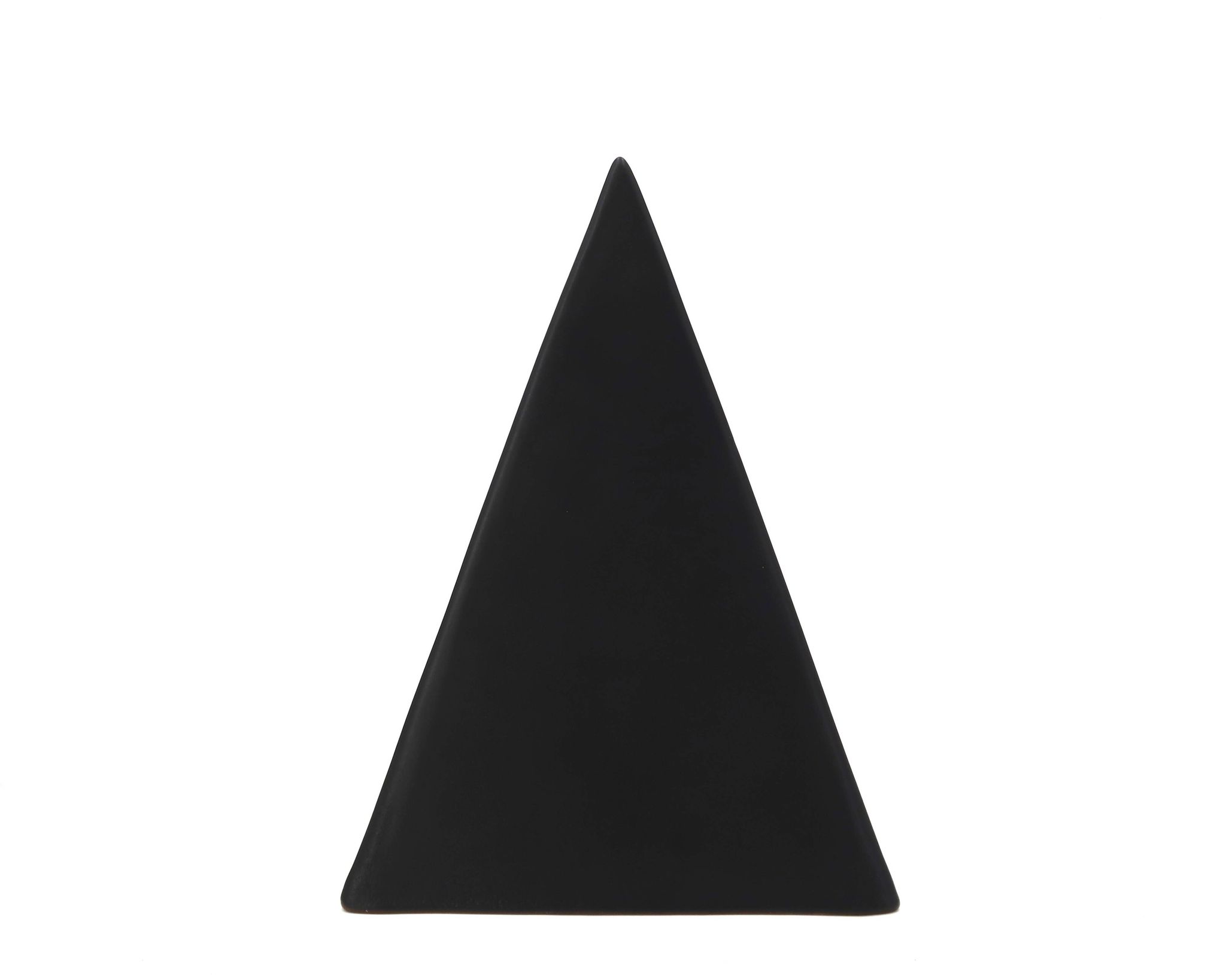 Black pyramid sculpture by Antonio Lampecco in ceramic, 1980s