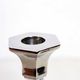 Duo of candlesticks in lucite and silver metal