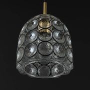 Iron and clear glass pendant by limburg, germany, 1960s.