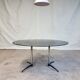 Vtg Mid Century 4 - 6 Seat Glass Aluminium Pedestal Dining Table Retro 60s 70s