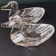 2 duck-shaped crystal salt cellars