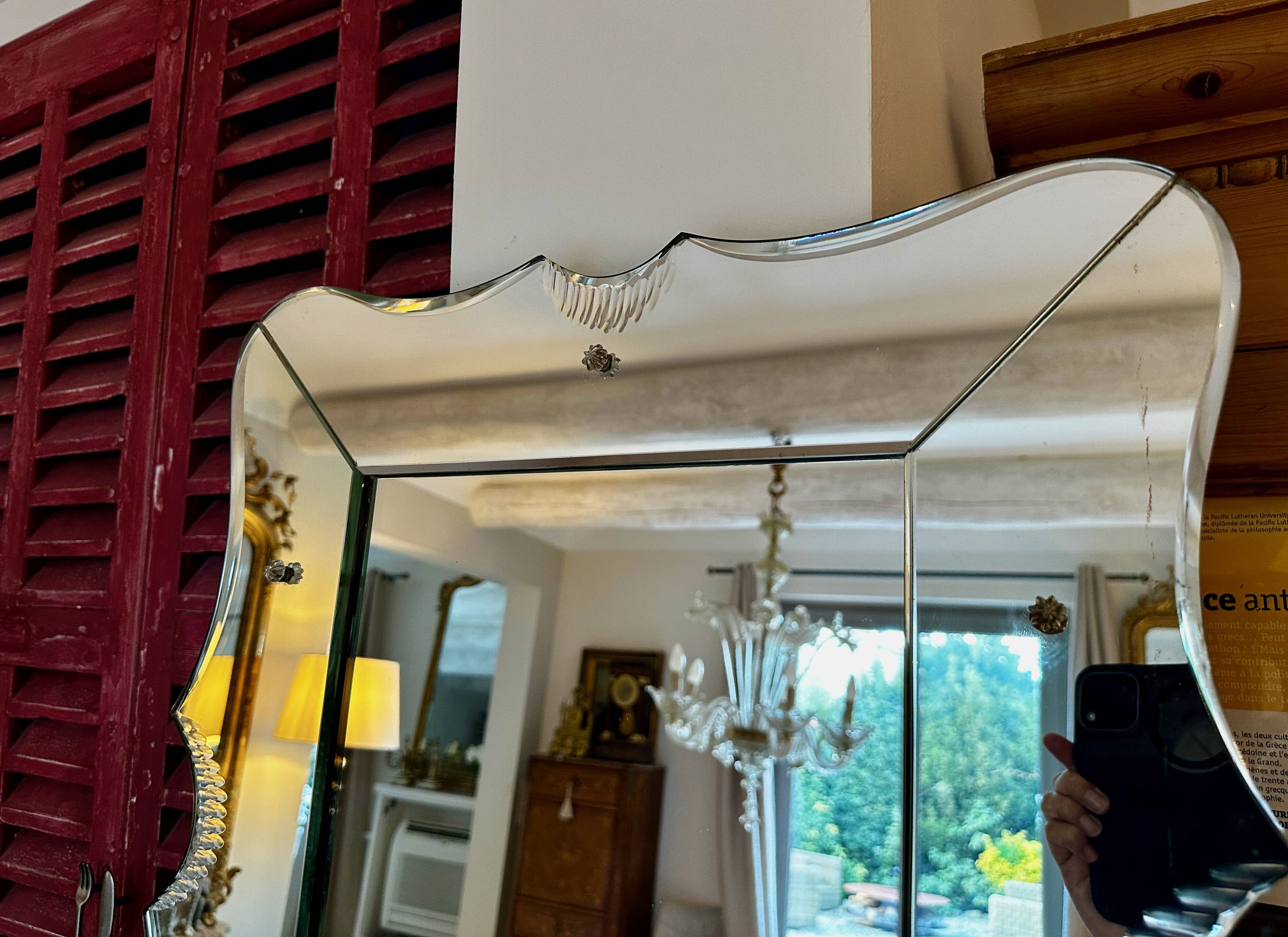 Venetian MIRROR in Murano beveled glass, Vintage