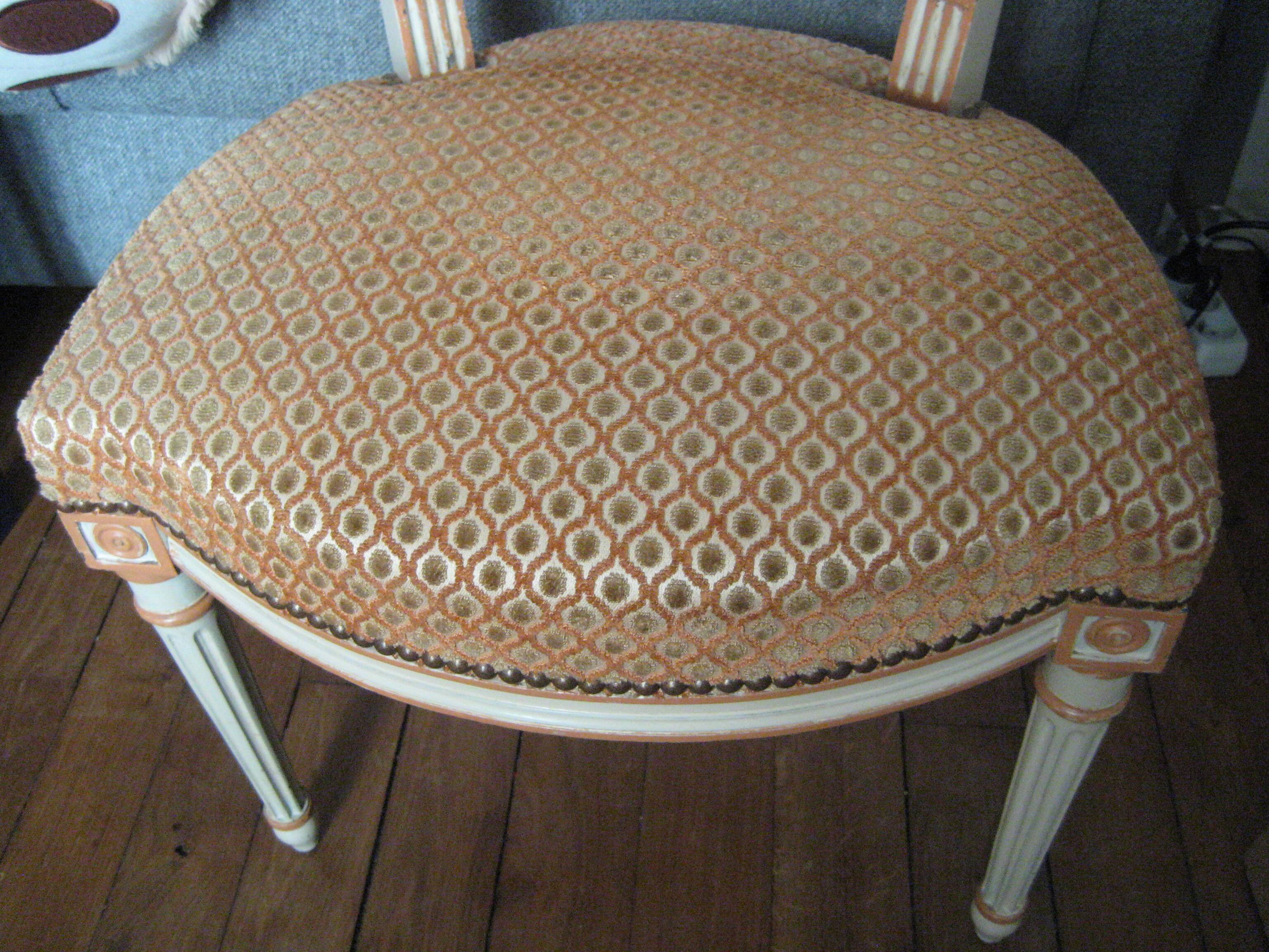 4 covered chairs